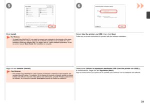 Page 3365

Para instalar Easy-WebPrint EX, debe conectar el ordenador a Internet en este momento. (Se 
necesita Internet Explorer 7 o posterior). Si no dispone de conexión a Internet, también se puede 
instalar este software más tarde. Para obtener más información, consulte “Prácticas aplicaciones 
de software” en el manual en pantalla: Guía básica después de finalizar la instalación.
•
Haga clic en 
Instalar (Install) .
Para WindowsSiga las instrucciones que aparezcan en pantalla para continuar con...