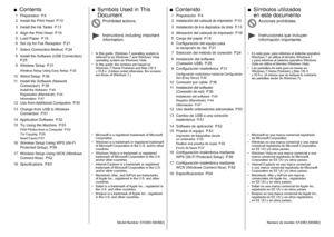 Page 2Instrucciones que incluyen 
información importante. Acciones prohibidas.
Microsoft es una marca comercial registrada 
de Microsoft Corporation.
Windows es una marca comercial o una marca 
comercial registrada de Microsoft Corporation 
en EE UU y/u otros países.
Windows V
ista es una marca comercial o una 
marca comercial registrada de Microsoft 
Corporation en EE UU y/u otros países.
Internet Explorer es una marca comercial 
o
  una marca comercial registrada de Microsoft 
Corporation en EE UU y/u otros...