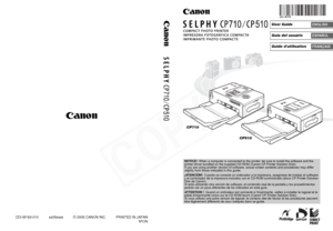 Page 1
CDI-M193-010            xx05xxxx           © 2005 CANON INC.           PRINTED IN JAPANIMPRIMÉ AU JAPON
NOTICE!  When a computer is connected to the printer, be sure to install the software and the 
printer driver bundled on the supplied CD-ROM (Canon CP Printer Solution Disk).
If you are using another version of software, ac tual screen contents and procedures may differ 
slightly from those indicated in this guide.
¡ATENCIÓN!   Cuando se conecte un ordenador a la impr esora, asegúrese de instalar el...