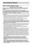 Page 10
8
About Using the Software
Read Carefully Before Using!
CANON SOFTWARE LICENSE AGREEMENT
IMPORTANT – READ THIS AGREEMENT BEFORE USING THE SOFTWARE ON THE CD-ROM IN 
THIS BOX. BY USING THE SOFTWARE, YOU AGREE TO BE BOUND BY THE TERMS OF THIS 
AGREEMENT.
This is a license agreement (the “Agreement”) between you and Canon Inc. (“Canon”).
IF YOU DO NOT AGREE TO THE TERMS AND CONDITIONS OF THIS AGREEMENT, DO NOT USE 
THE SOFTWARE PROGRAM ON THE CD-ROM (INCLUDING ALL SOUND AND IMAGE DATA) AND 
THE USER MANUAL...