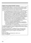 Page 168
168
Digital Camera Model DS126071 SystemsThis device complies with Part 15 of the FCC Rules. Operation is subject 
to the following two conditions: (1) This device may not cause harmful 
interference, and (2) this device must accept any interference received, 
including interference that may cause undesired operation.
Note: This equipment has been tested and found to comply with the limits for class B digital devices, pursuant to Part 15 of the FCC Rules. 
These limits are designed to provide reasonable...