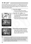 Page 92
92
AE lock enables you to lock the exposure at a different place from the 
point of focus. By locking the exposure, you can recompose the shot 
while maintaining the same exposure setting. This is called AE lock. It is 
effective for backlit subjects.
1Focus the subject.
¡Press the shutter button halfway.
sThe exposure setting will be displayed.
2Press the < A> button. (0 )
s The < A> icon lights in the viewﬁnder 
to indicate that the exposure setting is 
locked (AE lock).
¡ Each time you press the < A>...