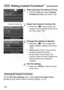 Page 152
152
1Select [Custom Functions (C.Fn)]. 
 Under the [ 7] tab, select [ Custom 
Functions (C.Fn) ], then press .
2Select the Custom Function No.
  Press the < U> key to select the 
number of the Custom Function to be 
set, then press < 0>.
3Change the setting as desired.
  Press the < V> key to select the 
desired setting (number), then press 
< 0 >.
  Repeat steps 2 and 3 if you want to 
set other Custom Functions.
  At the bottom of the screen, the 
current Custom Function settings are 
indicated below...