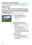 Page 192192
Function settings particular to movie shooting are explained here.
If you press the  button while the image is displayed on the LCD 
monitor, you can set any of the following: AF method, Drive/self-timer 
mode
, Image-recording quality (still photos), Movie recording size, Video snapshots, White balance, Picture Styl e, Auto Lighting Optimizer, 
and Miniature effect movie.
In Basic Zone modes, only the functions in bold can be set.
1Press the < Q> button. (7 )
X The settable functions will be...