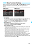 Page 207207
When you set the power switch to , the [Z 1/Z 2] tab will show 
functions dedicated to movie s hooting. The menu options are as 
follows.
[Z 1] menu [ Z2] menu
 AF method
The AF methods are the same as  described on pages 164-170. You 
can select [ u+Tracking ], [FlexiZone - Multi ], or [FlexiZone - 
Single ]. For movie shooting, [ Quick mode] cannot be used.
  Movie Servo AF
During movie shooting, the camera focuses the subject 
continuously. The default setting is [ Enable].
When [Enable] is set:
•...