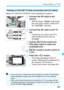 Page 265265
Viewing Images on a TV Set
Stereo AV Cable AVC-DC400ST (sold separately) is required.
1Connect the AV cable to the 
camera.
 With the plug’s < Canon> logo facing 
the back of the camera, insert it into 
the < q               > terminal.
2Connect the AV cable to the TV 
set.
  Connect the AV cable to the TV’s 
video IN terminal and audio IN 
terminals.
3Turn on the TV and switch the 
TV’s video input to select the 
connected port.
4Set the camera’s power switch to 
.
5Press the < x> button.
XThe image...