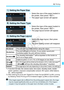 Page 285285
w Printing
 Select the size of the paper loaded in 
the printer, then press < 0>.
X The paper type screen will appear.
  Select the type of the paper loaded in 
the printer, then press < 0>.
X The page layout screen will appear.
  Select the page layout, then press 
.
X The print setting screen will reappear.
*1: From the Exif data, the camera name , lens name, shooting mode, shutter 
speed, aperture, exposure compensation amount, ISO  speed, white balance, 
etc., will be imprinted.
*2:
After...