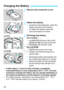 Page 3030
1Remove the protective cover.
2Attach the battery.
 As shown in the illustration, attach the 
battery securely to the charger.
  To detach the battery, follow the 
above procedure in reverse.
3Recharge the battery.
For LC-E12
 As shown by the arrow, flip out the 
battery charger’s prongs and insert 
the prongs into a power outlet.
For LC-E12E
 Connect the power cord to the 
charger and insert the plug into a 
power outlet. 
X Recharging starts automatically and 
the charge lamp lights up in orange.
X...