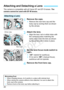 Page 4040
The camera is compatible with all Canon EF and EF-S lenses. The 
camera cannot be used with EF-M lenses.
1Remove the caps.
 Remove the rear lens cap and the 
body cap by turning them as shown 
by the arrows.
2Attach the lens.
 Align the lens’ red or white index with 
the camera’s index matching the 
same color. Turn the lens as shown 
by the arrow until it clicks in place.
3Set the lens focus mode switch to 
.
  stands for autofocus.
  If it is set to < MF> (manual focus), 
autofocus will not...