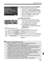 Page 209209
Using Eye-Fi Cards
5Check the [Access point SSID:].
 Check that an access point is 
displayed for [ Access point SSID: ].
  You can also check the Eye-Fi card’s 
MAC address and firmware version.
  Press the < M> button three 
times to exit the menu.
6Take the picture.
X The picture is transferred and the 
 icon switches from gray (Not 
connected) to the icons below.
  For transferred images,   is 
displayed in the detailed information 
display (p.58). 
H (Gray) Not connected : No connection with...