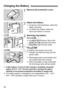 Page 2424
1Remove the protective cover.
2Attach the battery.
 As shown in the illustration, attach the 
battery securely.
  To detach the battery, follow the 
above procedure in reverse.
3Recharge the battery.
For LC-E8
 As shown by the arrow, flip out the 
battery charger’s prongs and insert 
the prongs into a power outlet.
For LC-E8E
 Connect the power cord to the 
charger and insert the plug into the 
power outlet. 
X Recharging starts automatically and 
the charge lamp turns orange.
X When the battery is...