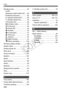 Page 242242
Index
Shooting mode................................ 20
A-DEP 
(Automatic depth-of-field AE) ..... 85
M (Manual exposure) ................. 83
Av (Aperture-priority AE) ............ 80
Tv (Shutter-priority AE)............... 78
P (Program AE) . ......................... 60
C  (Creative Auto ) ..................... 55
1  (Full Auto).... ......................... 46
7  (Flash Off) ... ......................... 49
2  (Portrait) ....... ......................... 50
3 (Landscape) ............................
