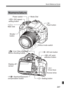 Page 247247
Quick Reference Guide
Access lamp
 Aperture/Exposure
compensation button Display-off
sensor Live View shooting/ 
Movie shooting button
 AF  point
selection button
 AE  lock  button
 Setting button   
Cross keys
Nomenclature
Focus mode switch
Shutter  
button
 ISO speed
setting button
Mode Dial
Power switch

Flash button
  
Main Dial
COPY  