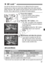 Page 9797
Use AE lock when the area of focus is to be different from the exposure 
metering area or when you want to take  multiple shots at the same exposure 
setting. Press the 
< A > button to lock the exposur e, then recompose and take the shot. This is called AE lock. It is effective for backlit subjects.
1Focus the subject.
 Press the shutter button halfway.
X The exposure setting will be 
displayed.
2Press the < A> button. (0 )
X The < A> icon lights in the viewfinder 
to indicate that the exposure...