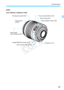 Page 2323
Nomenclature
Lens
Lens without a distance scale
Focusing ring (p.85,135)Hood mount 
(p.257)
Filter thread 
(front of lens) (p.257) Image Stabilizer switch  (p.37)
Lens mount index  (p.35) Contacts (p.15)
Focus mode switch
 (p.35)
Zoom ring  (p.36)
Zoom position index (p.36)
COPY  