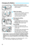 Page 2626
1Remove the protective cover.
 Detach the protective cover provided 
with the battery.
2Attach the battery.
 As shown in the illustration, attach the 
battery securely to the charger.
  To detach the battery, follow the 
above procedure in reverse.
3Recharge the battery.
For LC-E10
 As shown by the arrow, flip out the 
battery charger’s prongs and insert 
the prongs into a power outlet.
For LC-E10E
 Connect the power cord to the 
charger and insert the plug into the 
power outlet. 
XRecharging starts...