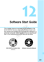 Page 269269
Software Start Guide
This chapter gives an overview of the software in the 
EOS DIGITAL Solution Disk (CD-ROM) provided with 
the camera and explains how to  install the software in a 
personal computer. It also expl ains how to view the pdf 
files in the Software In struction Manual CD-ROM.
EOS DIGITAL Solution Disk(Software)Software Instruction Manual
COPY  