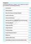 Page 55
For first-time DSLR users, Chapters 1 and 2 explain the camera’s 
basic operations and shooting procedures.
Chapters
Introduction2
Getting Started25
Basic Shooting and Image Playback49
Creative Shooting71
Advanced Shooting91
Shooting with the LCD Monitor (Live View Shooting)121
Shooting Movies139
Handy Features153
Image Playback175
Printing Images201
Customizing the Camera215
Reference225
Software Start Guide269
Quick Reference Guide and Instruction Manual Index273
1
2
3
4
5
6
7
8
9
10
11
12
13
COPY  