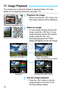 Page 7070
The easiest way to playback images is explained below. For more 
details on the playback procedure, see page 175.
1Playback the image.
 When you press the < x> button, the 
last image captured will be displayed.
2Select an image.
  To view images starting with the last 
image, press the < Y> key. To view 
images starting with the first (oldest) 
image, press the < Z> key.
  Each time you press the < B> 
button, the display format will change.
3Exit the image playback.
  Press the < x> button to exit...