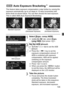 Page 105105
This feature takes exposure compensation a step further by varying the 
exposure automatically (up to ±2 stops in 1/3-stop increments) with 
three shots as shown below. You can then choose the best exposure.
This is called AEB (Auto Exposure Bracketing).
1Select [Expo. comp./AEB].
  Under the [ 2] tab, select [Expo. 
comp./AEB ], then press < 0>.
2Set the AEB amount.
  Turn the < 6> dial to set the AEB 
amount.
  Press the < U> key to set the 
exposure compensation amount. If 
AEB is combined with...