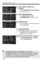 Page 192192
Easy Wireless Flash Shooting
4Select [Built-in flash func. 
setting].
 Select [Built-in flash func. setting ], 
then press < 0>.
5Select [EasyWireless].
  For [ Built-in flash ], select 
[EasyWireless ], then press .
6Set [Channel].
  Set the channel (1-4) to the same one 
as the slave unit.
7Take the picture.
 As with normal flash shooting, you 
can set the camera and take the 
picture in the same way.
8Exit the wireless flash shooting.
 For [ Built-in flash func. setting ], 
select [NormalFiring...