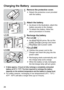 Page 2626
1Remove the protective cover.
 Detach the protective cover provided 
with the battery.
2Attach the battery.
 As shown in the illustration, attach the 
battery securely to the charger.
  To detach the battery, follow the 
above procedure in reverse.
3Recharge the battery.
For LC-E8
 As shown by the arrow, flip out the 
battery charger’s prongs and insert 
the prongs into a power outlet.
For LC-E8E
 Connect the power cord to the 
charger and insert the plug into the 
power outlet. 
X Recharging starts...