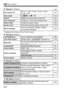 Page 2723 Menu Settings
272
5 Set-up 1  (Yellow)Page
* Displayed only when an  Eye-Fi card is used.
6 Set-up 2  (Yellow)
7  Set-up 3  (Yellow)
9 My Menu  (Green)
Auto power off30 sec. / 1 min. / 2 min. / 4 min. / 8 min. / 
15 min. / Off167
Auto rotate
On PD  / OnD / Off174
Format
Initialize and erase  data on the card45
File numbering
Continuous / Auto reset / Manual reset170
Select folder
Create and select a folder168
Screen color
Select the shooting  settings screen color179
Eye-Fi settings*
Eye-Fi...