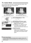 Page 9494
You can either freeze the action or create motion blur with the  
(Shutter-priority AE) mode on the Mode Dial.
* < s> stands for Time value.
1Set the Mode Dial to < s>.
2Set the desired shutter speed.
 See “Shooting Tips” for advice on 
setting the shutter speed.
  Turning the < 6> dial to the right 
sets a faster shutter speed, and 
turning it to the left sets a slower one.
3Take the picture.
  When you focus and press the 
shutter button completely, the picture 
will be taken at the selected shutter...