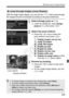 Page 239239
x Searching for Images Quickly
With the single-image display, you can turn the  dial to jump through the images forward or backward a ccording to the jump method set.
1Select [Image jump w/6].
 Under the [ x2] tab, select [ Image 
jump w/ 6], then press < 0>.
2Select the jump method.
  Press the < S> key to select the 
jump method, then press < 0>.
d :Display images one by one
e :Jump 10 images
f :Jump 100 images
g :Display by date
h :Display by folder
i :Display movies only
j :Display stills only
k...