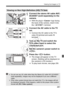 Page 261261
Viewing the Images on TV
1Connect the stereo AV cable AVC-
DC400ST (sold separately) to the 
camera.
 With the plug’s < Canon> logo facing 
the back of the camera, insert it into 
the < q
                   > terminal.
2Connect the AV cable to the TV 
set.
 Connect the AV cable to the TV’s 
video IN terminal and audio IN 
terminal.
3Turn on the TV and switch the 
TV’s video input to select the 
connected port.
4Set the camera’s power switch to 
.
5Press the < x> button.
XThe image will appear on the...