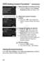 Page 292292
1Select [Custom Functions (C.Fn)].
 Under the [ 54] tab, select [Custom 
Functions (C.Fn)], then press < 0>.
2Select the Custom Function 
number.
  Press the < U> key to select the 
Custom Function number, then press 
< 0 >.
3Change the setting as desired.
  Press the < V> key to select the 
setting (number), then press < 0>.
  Repeat steps 2 and 3 if you want to 
set another Custom Functions.
  At the bottom of the screen, the 
current Custom Function settings are 
indicated below the respective...