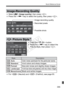 Page 355355
Quick Reference Guide
 Select [z1: Image quality], then press .
  Press the  key to select the quality, then press < 0>.
  For  (Neutral) and  (Faithful), see page 93.
Image-Recording Quality
Image-recording quality
Recorded pixels
Possible shots
 P ress the  button.
  Press the  key to select the 
Picture Style, then press .
A Picture StyleN
 Style
D Auto
P Standard
Q Portrait
R Landscape
V Monochrome
Description
Color tones optimized for the particular scene.
Vivid colors and sharp images....