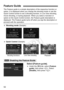 Page 5252
The Feature guide is a simple description of the respective function or 
option. It is displayed when you c hange the shooting mode or use the 
Quick Control screen to set a shooting function, in Live View shooting, 
movie shooting, or during playback.  When you select a function or 
option on the Quick Control screen,  the Feature guide description is 
displayed. The Feature guide turns off when you tap the description or 
proceed with the operation.
  Shooting mode  (Sample)
  Quick Control...