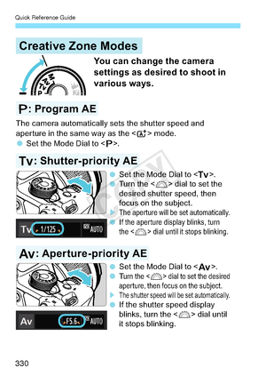 Page 330Quick Reference Guide
330
&UHDWLYH=RQH0RGHV
#3URJUDP$(
/ 6KXWWHUSULRULW\$(
% $SHUWXUHSULRULW\$(
