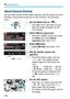 Page 156k Shooting Movies
156
You can freely set the shutter speed, aperture, and ISO speed for movie 
shooting. Using manual exposure to shoot movies is for advanced 
users.
1Set the Mode Dial to < k>.
XThe reflex mirror will make a sound, 
then the image will appear on the 
LCD monitor.
2Select [Movie exposure].
  Press the < M> button and under 
the [Z 1] tab, select [ Movie 
exposure ], then press < 0>.
3Select [Manual].
XSelect [ Manual], then press < 0>.
4Set the shutter speed and 
aperture.
  To set the...