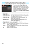 Page 164164
The menu option [Z2: Movie rec. 
size ] enables you to select the movie’s 
image size [ ****x****] and frame rate [ 9] 
(frames recorded per second). The 9  
(frame rate) switches automatically 
depending on the [ Z2: Video system ] 
setting.
  Image Size
[1920x1080 ] (A ) : Full High-Definition (Full HD) recording quality. 
The aspect ratio will be 16:9.
[1280x720 ] (B ) : High-Definition (HD) recording quality. The 
aspect ratio will be 16:9.
[640x480 ] (C ) : Standard-definition recording quality....