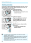 Page 42Attaching and Detaching a Lens
42
A lens hood can block unwanted light and diminish rain, snow, dust etc. 
adhering to the front of the lens. Before storing the lens in a bag, etc., 
you can attach the hood in reverse.
  If there is no index mark on the lens and hood:
Attach the lens hood.
 Turn the hood as shown by the arrow 
to attach it securely.
  If there is an index mark on the lens and hood:
1Align the red dots on the hood 
and lens edges, then turn the 
hood as shown by the arrow.
2Turn the hood...