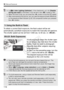 Page 116116
a: Manual Exposure
To obtain a correct flash exposure, the flash output will be set 
automatically (autoflash exposure)  to match the manually-set aperture. 
The shutter speed can be set from 1/200 sec. to 30 sec. or < BULB>.
A bulb exposure keeps the shutter open 
for as long as you hold down the shutter 
button. It can be used to photograph 
fireworks and other subjects requiring 
long exposures.
In step 3 on the preceding page, turn the 
< 6 > dial to the left to set < BULB>. 
The elapsed exposur...