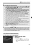 Page 127127
3 Noise Reduction Settings N
You can reduce noise in long exposures.
1Select [Long exp. noise 
reduction].
 Under the [z 3] tab, select [Long 
exp. noise reduction ], then press 
< 0 >.
Long Exposure Noise Reduction
About [Multi Shot Noise Reduction]
  The following functions cannot be set: AEB, WB bracketing, [ z3: Long 
exp. noise reduction ], 1 +73 /1 . If any of these has already been 
set, [ Multi Shot Noise Reduction] cannot be set.
 
Flash shooting is not possible. The AF-assist beam will be...