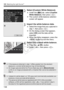 Page 138138
B: Matching the Light Source N
2Select [Custom White Balance].
 Under the [z 2] tab, select [Custom 
White Balance ], then press .
X The custom white balance selection 
screen will appear.
3Import the white balance data.
  Select the image that was captured in 
step 1, then press < 0>.
X On the dialog screen that appears, 
select [OK ] and the data will be 
imported.
  When the menu reappears, press the 
 button to exit the menu.
4Select the custom white balance.
 Press the  button.
  Select < O>,...