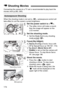 Page 174174
Connecting the camera to a TV set is recommended to play back the movies shot (p.262, 265).
When the shooting mode is not set to , autoexposure control will 
take effect to suit the scene’s current brightness.
1Set the power switch to < k>.
XThe reflex mirror will make a sound, 
then the image will appear on the 
LCD monitor.
2Set the shooting mode.
  Set the Mode Dial to any shooting 
mode except < a>.
3Focus the subject.
  Before shooting a movie, focus with 
AF or manual focus (p.159-167, 170)....