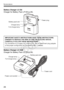 Page 2626
Nomenclature
Battery Charger LC-E8
Charger for Battery Pack LP-E8 (p.28).
Battery Charger LC-E8E
Charger for Battery Pack LP-E8 (p.28).
Battery pack slotPower plug
Charge lamp
Full-charge lamp
IMPORTANT SAFETY INSTRUCTIONS-SAVE THESE INSTRUCTIONS.
DANGER-TO REDUCE THE RISK OF  FIRE OR ELECTRIC SHOCK, 
CAREFULLY FOLLOW THESE INSTRUCTIONS.
For connection to a supply not in the U.S.A., use an attachment plug adapter 
of the proper configuration for the power outlet, if needed.
Power cord 
Power cord...