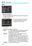 Page 1783 Menu Function Settings
178 [k 2]
Movie recording size
You can set the movie recording size (image size and frame rate). 
For details, see page 168.
 Sound recording
Sound will be recorded by the built-in 
monaural microphone. An external 
microphone cannot be used.
[Sound rec. ] and [Rec. level] options
[Auto ] : The sound-recording level is adjusted automatically. 
Auto level control will operate automatically in 
response to the sound level.
[Manual] : For advanced users. You can adjust the sound-...