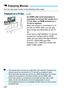 Page 216216
You can play back movies in the following three ways:An HDMI cable (sold separately) is 
necessary to connect the camera to a 
TV set. Also, an HDMI terminal on a 
TV set is required.
When the camera is connected to a TV 
set with an HDMI cable, you can play 
back movies and still photos on the TV 
set.
If you have a High-Definition TV set and 
connect your camera with an HDMI 
cable, you can watch Full High-Definition 
(Full HD: 1920x1080) and High-
Definition (HD: 1280x720) movies with 
higher...