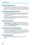 Page 296Troubleshooting Guide
296
During autoexposure movie shooting, if there is a drastic change in the 
exposure level, the recording will stop momentarily until the brightness 
stabilizes. In such cases, shoot movies with manual exposure (p.162).
 An HDMI cable (sold separately) is necessary to connect the camera 
to a TV set. Using the HDMI Cable HTC-100 (sold separately) is 
recommended (p.226).
 Also check that your TV set has an HDMI IN terminal. If the TV set 
does not have an HDMI IN terminal and...