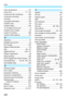 Page 320320
Index
Color temperature ......................... 131
Color tone ............................... 71, 127
Continuous file numbering ............ 188
Continuous shooting ..................... 102
Contrast ........................................ 127
Copyright information.................... 190
Creative Auto .................................. 64
Creative filters ............................... 236
M (Creative Zone) icon.................... 8
Creative Zone modes ..................... 30
Custom Functions...