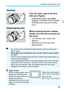 Page 4545
Attaching and Detaching a Lens
Turn the zoom ring on the lens 
with your fingers.
If you want to zoom, do it before 
focusing. Turning the zoom ring after 
achieving focus may throw off the 
focus.
While pressing the lens release 
button, turn the lens as shown by 
the arrow.
 Turn the lens until it stops, then 
detach it.
 Attach the rear lens cap to the 
detached lens.
Zooming
Detaching the Lens
 Do not look at the sun directly th rough any lens. Doing so may cause 
loss of vision.
 When...