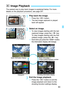 Page 8383
The easiest way to play back images is explained below. For more details on the playback procedure, see page 207.
1Play back the image.
Press the < x> button.
 The last image captured or played 
back will appear.
2Select an image.
 To view images starting with the last 
captured image, press the  key.
To view images starting with the first 
(oldest) image, press the  key.

Each time you press the  button, 
the information display will change.
3Exit the image playback.
 Press the < x> button to...