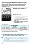 Page 122122
Set the ISO speed (image sensor’s sensitivity to light) to suit the 
ambient light level. In Basic Zone modes, the ISO speed is set 
automatically (p.124).
1Press the  button (9 ).
2Set the ISO speed.
While looking in the viewfinder or at 
the LCD monitor, press the < Y> 
< Z > keys or turn the < 6> dial to 
select the desired ISO speed, then 
press < 0>.
 Select [
AUTO] to set the ISO speed 
automatically (p.124).
ISO Speed Guide
* High ISO speeds will result in grainier images.
g : Changing the...