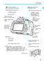 Page 2727
Nomenclature
Viewfinder eyepiece
Eyecup (p.351)
< B > Info button 
(p.61, 97, 194, 227, 266)
< M > Menu button 
(p.53)
Tripod socket
 Playback button (p.97)
< W >< X>< Z>:  Cross keys (p.53)
< W B > White balance selection button (p.132)
< X A > Picture Style selection button (p.125)
< YQi > Drive mode selection button (p.112, 114)
< Zf> AF operation selection button (p.100) <
Q > Quick Control button (p.51)
Dioptric adjustment knob (p.49) <
A > Live View shooting/
Movie shooting button (p.192/222)...